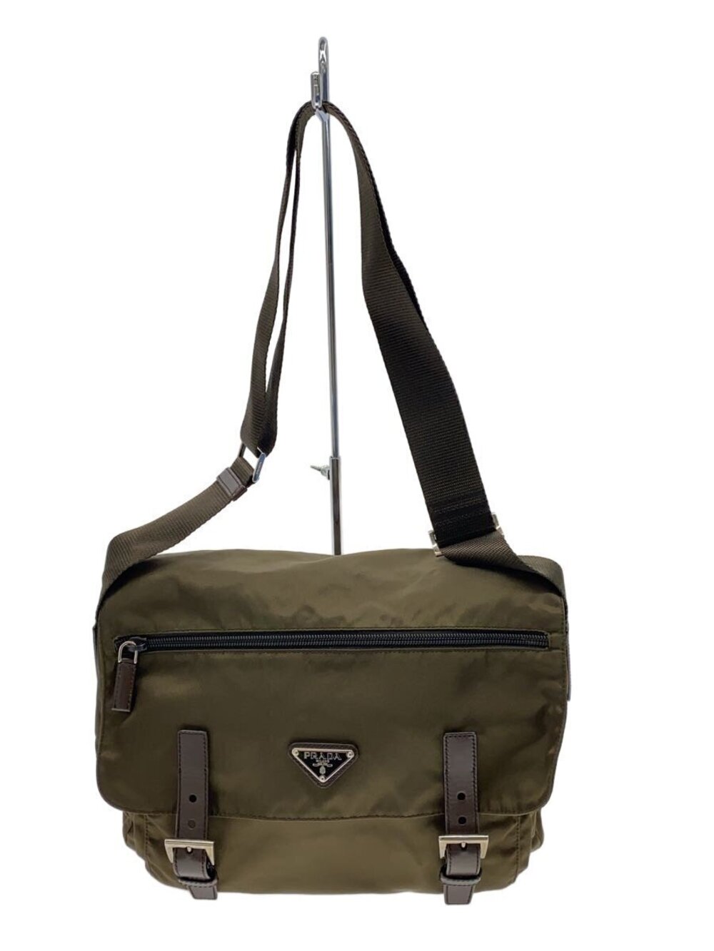 Prada Messenger Bag Shoulder Khaki Green